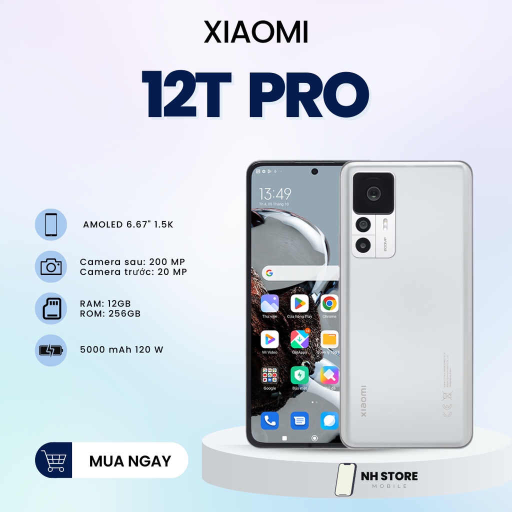 Điện thoại Xiaomi 12T PRO 12GB/256GB - Điện thoại Quốc Tế Chính Hãng Nguyên Seal Mới 100% - NH Store Mobile