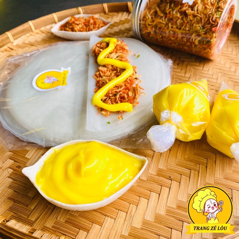 Combo Bánh Tráng Phơi Sương 100g 🧈 100g Bơ Trứng, 120ml Muối Tôm Hành Phi 🧈 Ăn Vặt Trang Zé Lòu