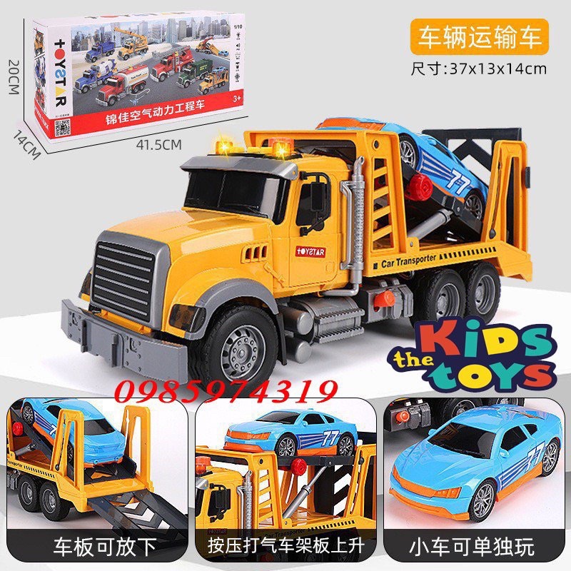 Xe nâng thả như thật, xe cứu hộ đồ chơi cao cấp TOYSTAR có nhạc, đèn loại to nhất cho bé