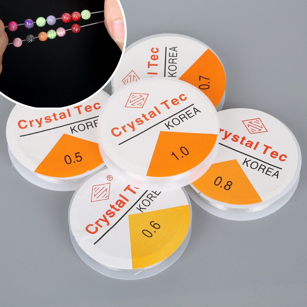 Cuộn dây cước 5m - 15m trong suốt co giãn 0.5mm - 1mm xâu vòng tay dây chuyền DIY