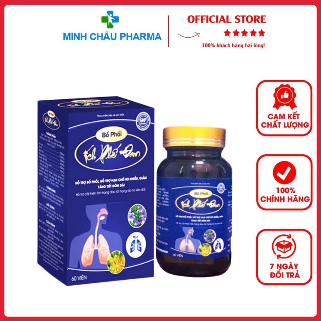 Bổ Phổi Ích Phế Đan Hộp 60 Viên Hỗ Trợ Bổ Phổi, Viêm Họng Hạt Cải Thiện Tình Trạng Đau Rát Họng