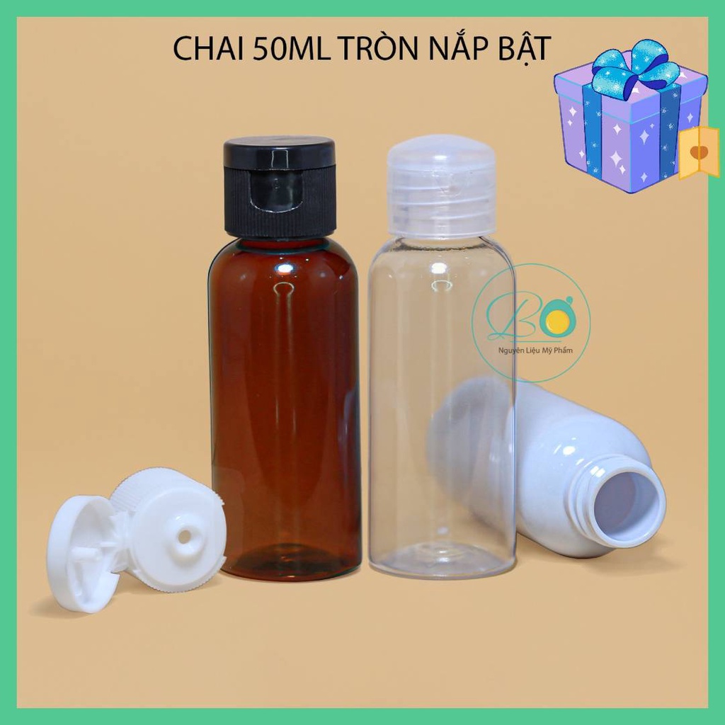 Chai Nhựa 50ml Nắp Bật