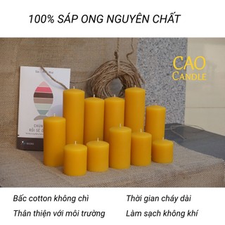 NẾN SÁP ONG HANDMADE dạng trụ Φ48 [CAO Candle]