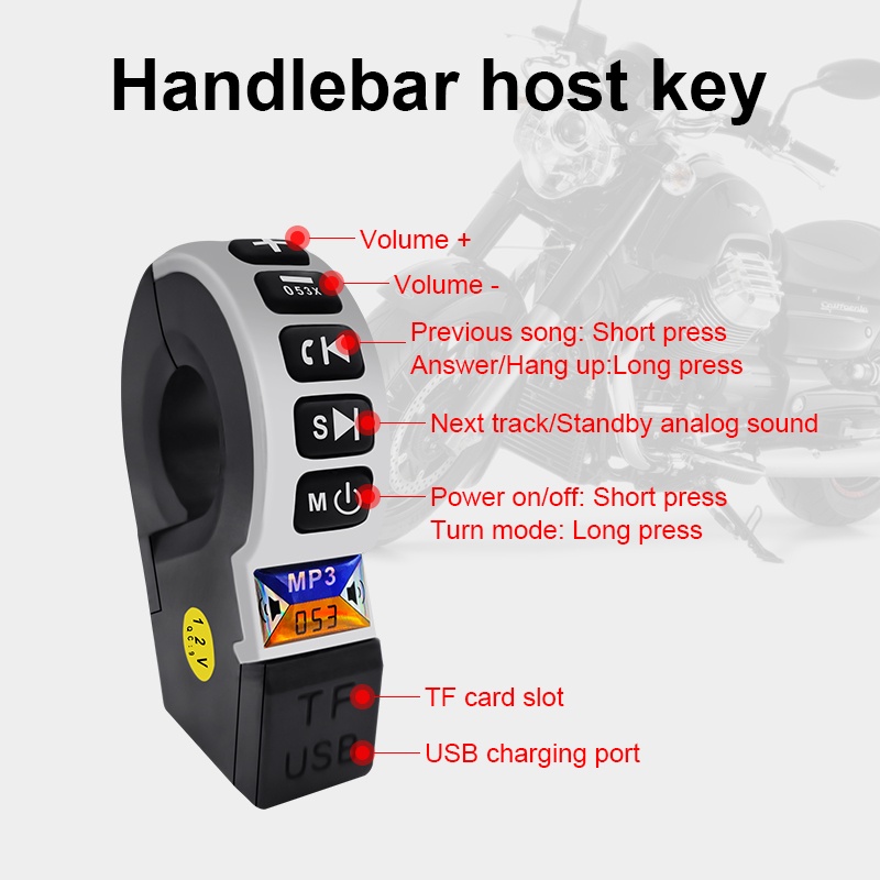 Loa Nghe Nhạc MP3 Chống Thấm Nước Gắn Tay Lái Xe Máy