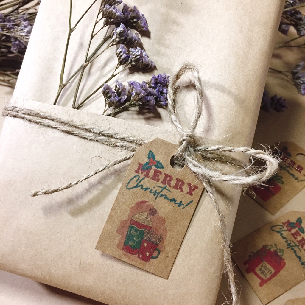 40 Tag kraft 3x5cm 25/12 Giáng Sinh/ Noel/Merry Christmas/  treo hộp quà/ chai lọ/ túi