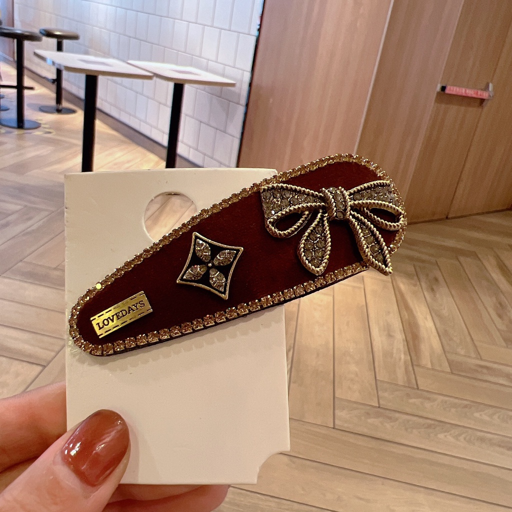 Kẹp Tóc Nơ Đính Đá Phong Cách Hàn Quốc