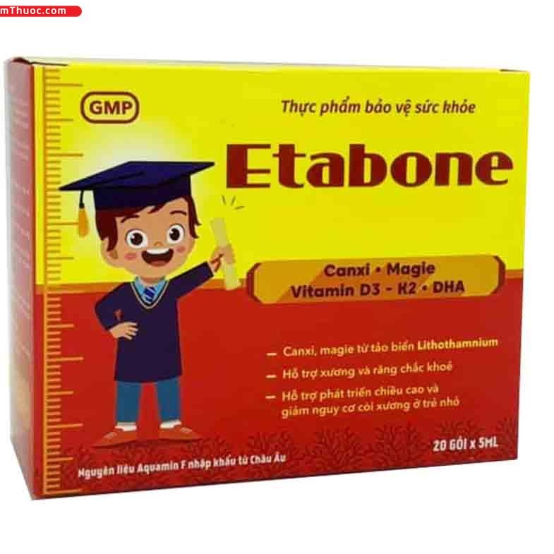 CANXI Etabone có Magie, D3, K2, DHA Hộp 20gói