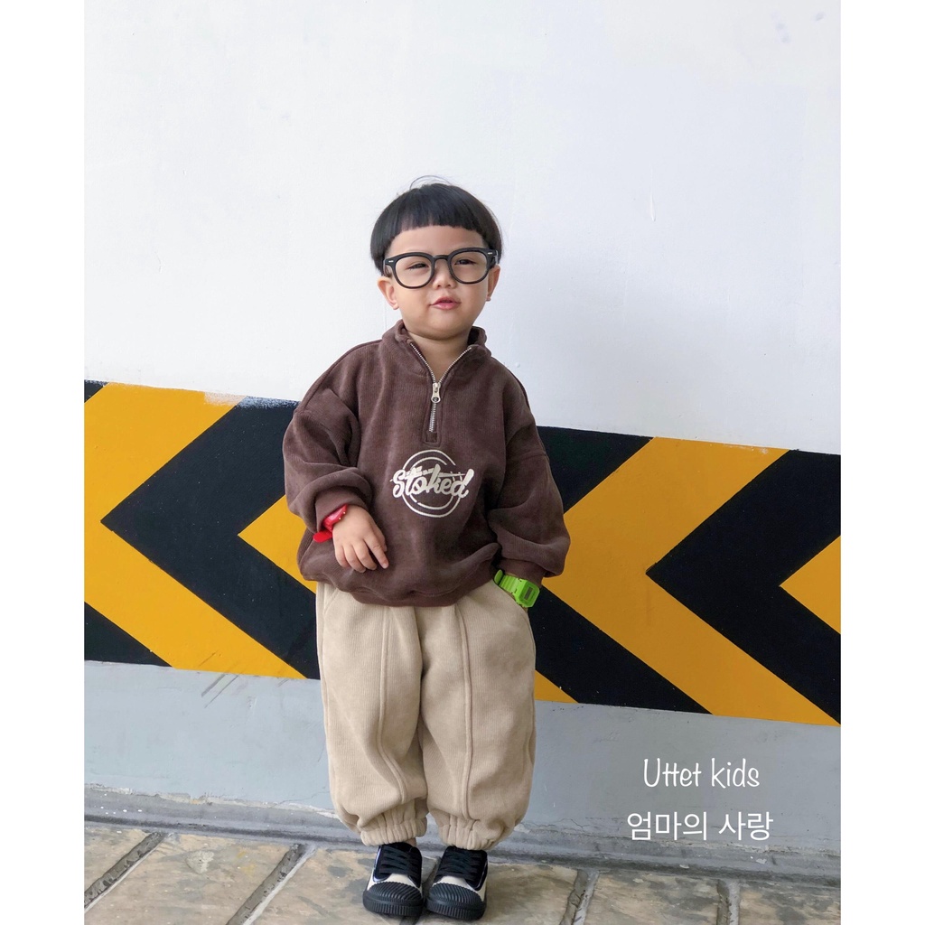 ÁO SWEATER LÓT NHUNG PHONG CÁCH HÀN QUỐC RẤT ĐẸP CHO BÉ GÁI VÀ BÉ TRAI