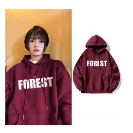 Áo hoodie FOREST MŨ 2 LỚP Chất liệu nỉ bôngform thụng nam nữ kiểu dáng unisexcó túi bụng và dây rút mũ mùa đông
