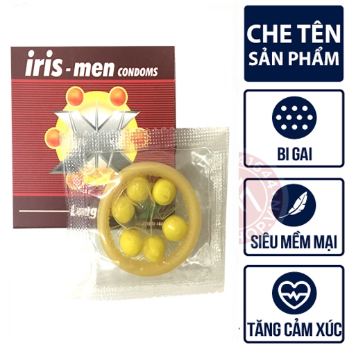 (Mới Bi Cực Chắc Chắn) Bao Cao Su Gai Lớn 6 Bi To Kéo Dài Thời Gian Iris-Men Long Shock Don Bcs 1 chiếc XMARVEL
