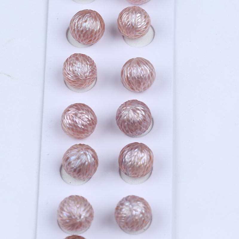 One Cặp Chuỗi Hạt Ngọc Trai Tự Nhiên 13-14mm Màu Tím