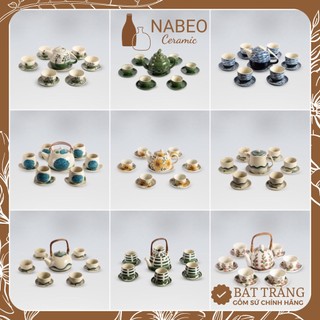 Bộ Tách Pha Trà Bát Tràng, Ấm chén decor nhiều họa tiết, Pha Chè, Trà Hoa Cúc... Dung Tích 400ml