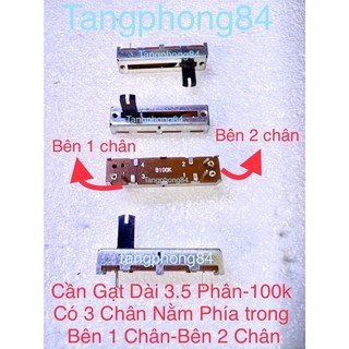 Volume gạt sắt 3,5 phân ,100k ,3 chân bên trong.