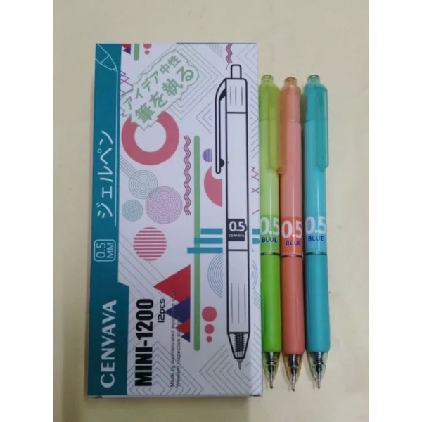 Bút mực gel bấm Cenvava mini-1200 bút viết êm đều màu