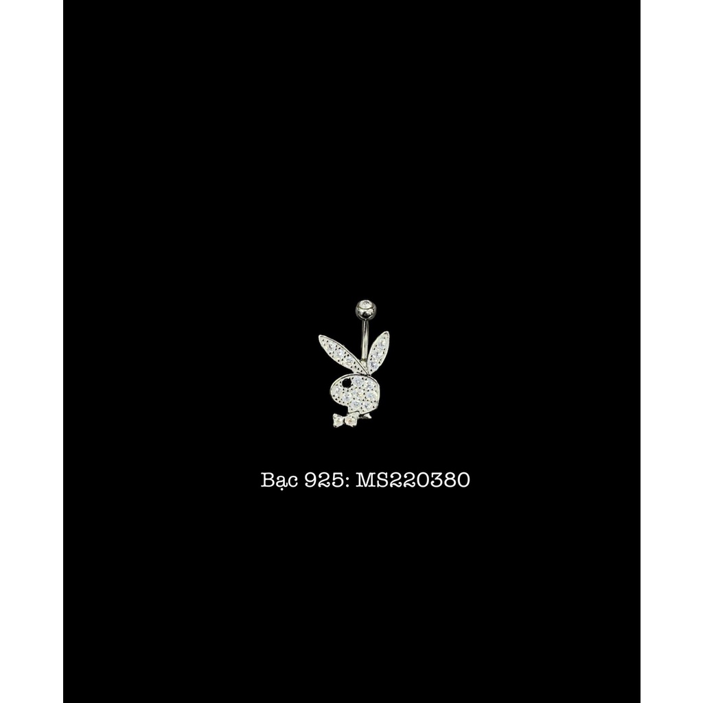 KHUYÊN RỐN BẠC 925 HÌNH MẶT THỞ PLAYBOY