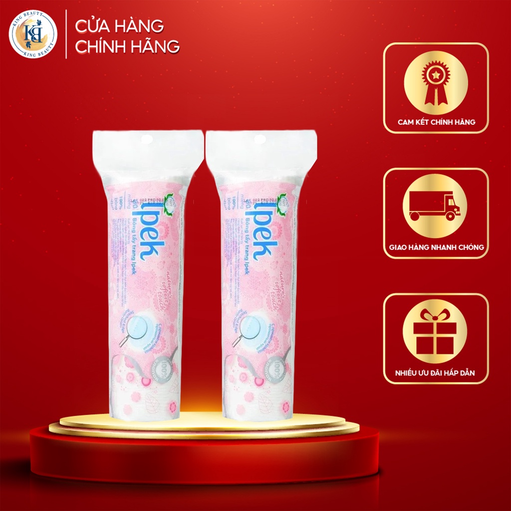 Combo 2 Bông Tẩy Trang Làm Sạch Da Ipek 80 Miếng Cotton Pads x 2