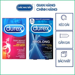 COMBO 2 hộp bao cao su cao cấp của Durex có gân, gai và kéo dài quan hệ [Hàng USA 24 cái ]