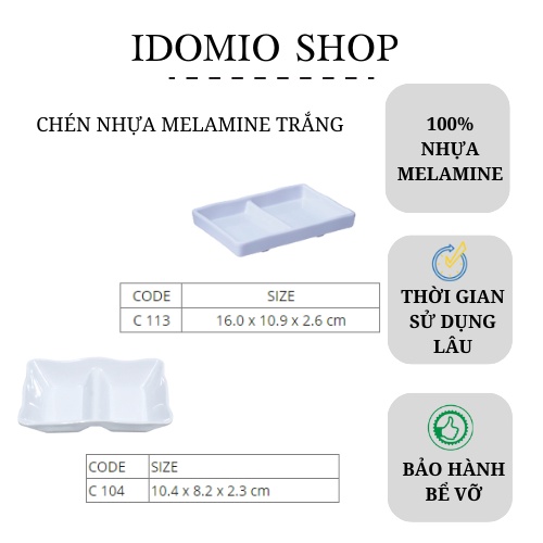 Chén Chấm  Hai  Ngăn Màu Trắng