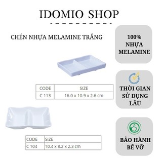 Chén Chấm Hai Ngăn Màu Trắng