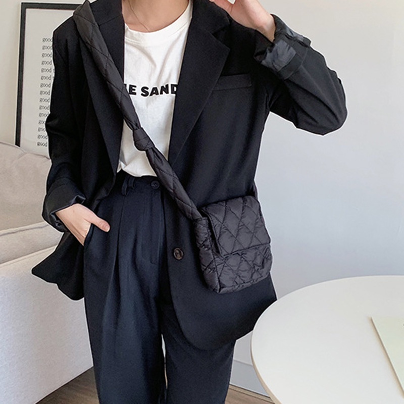 Túi đeo vai IELGY hình thoi gọn nhẹ phong cách Hàn Quốc thời trang cho nữ