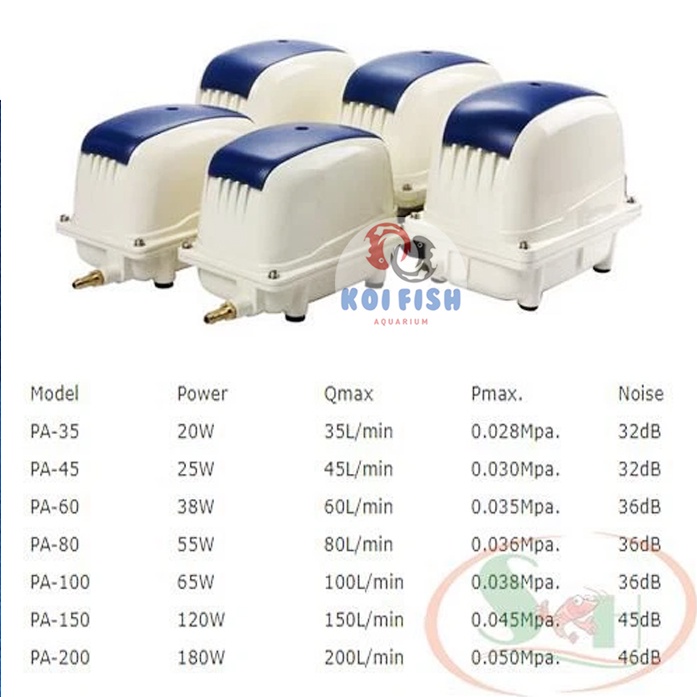 Máy sủi khí oxy cho hồ cá Koi Jecod PA 35-200