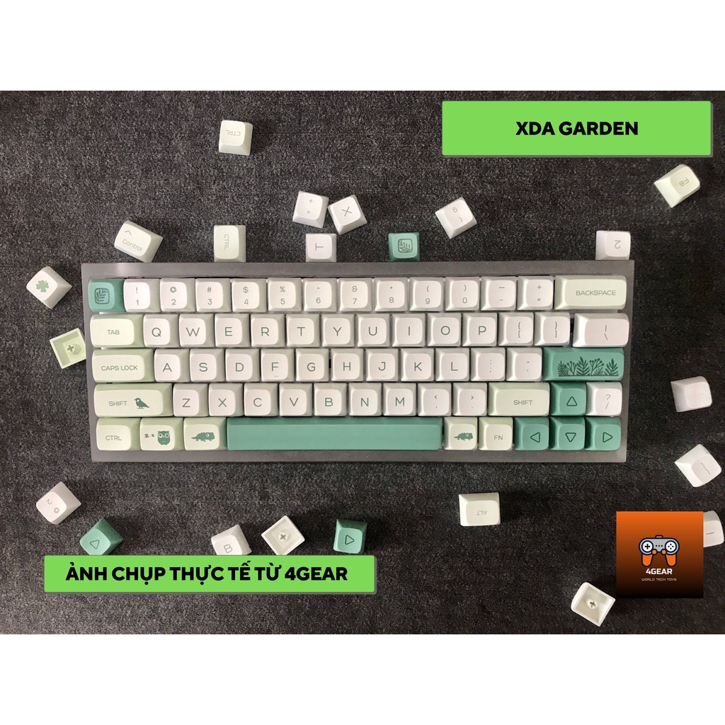 Keycap PBT Matcha Garden XDA in dyesub 142 nút cho bàn phím cơ layout 108/104/98/87/84/75/68/64/61