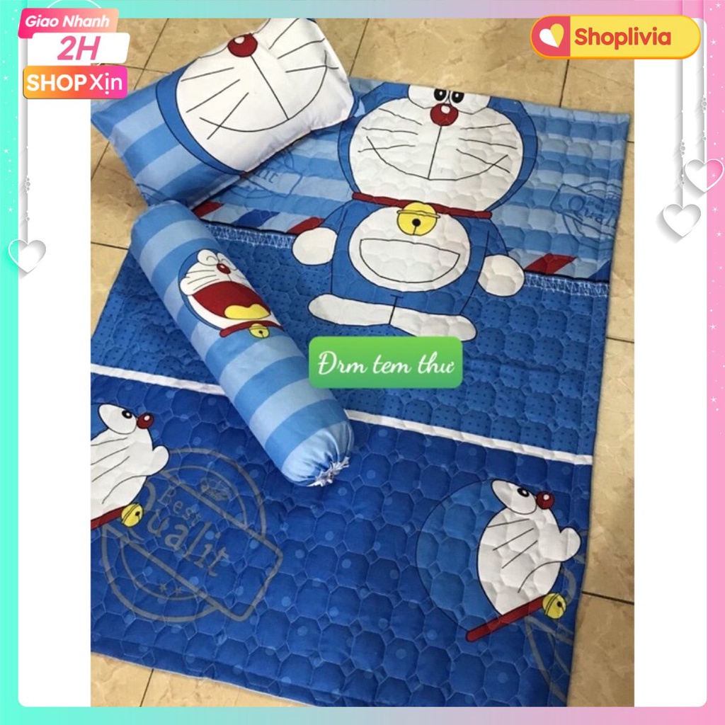 hcm mẫu doremon tem thư-gồm1 chăn 1 vỏ gối nằm 1 ruột gối nằm