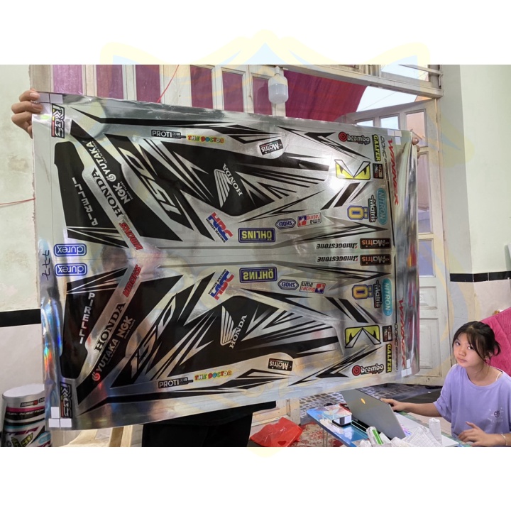 DECAL PVC 5 LỚP CHẤT LƯỢNG CAO Tem rời xe winner v1 Crom cao cấp