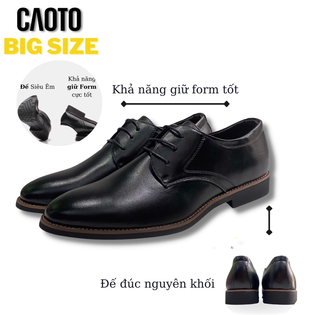 Giày Tây Nam Big Size Chất Da Màu Đen Bóng Lịch Lãm Big Size - Giày Tây Big Size Nam 45 46 47 48