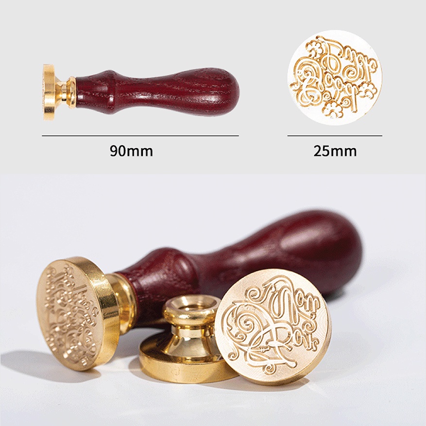 Con Dấu Đóng Sáp Niêm Phong Sealing Wax Họa Tiết Chữ Thank You, Wedding, Love, Handmade with love, made with love
