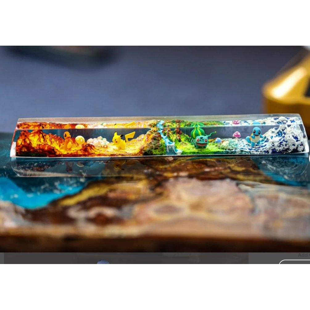 Nút bàn phím Pikachu lướt sóng siêu dễ thương, nút bàn phím lẻ Pokemon, keycap lẻ, keycap anime