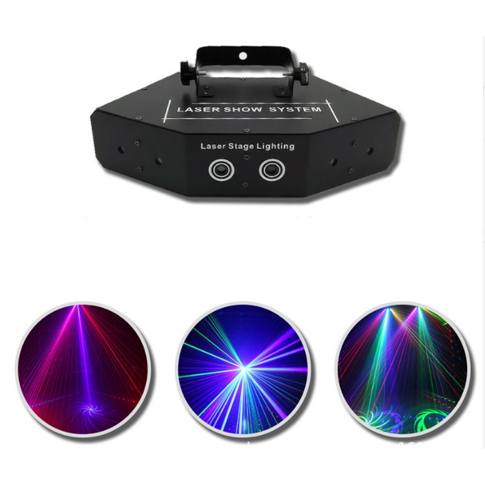 Đèn LED LASER 6 mắt cao cấp, cảm biến theo nhạc, kết nối cổng DMX512