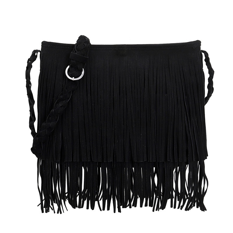 Túi Đeo Chéo Cỡ Lớn Phối Tua Rua Phong Cách Cổ Điển Thời Trang Cho Nữ