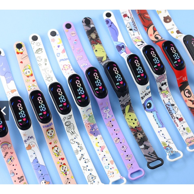 Mới Đồng Hồ LED Điện Tử Chống Thấm Nước Hình Hoạt Họa Cho Bé