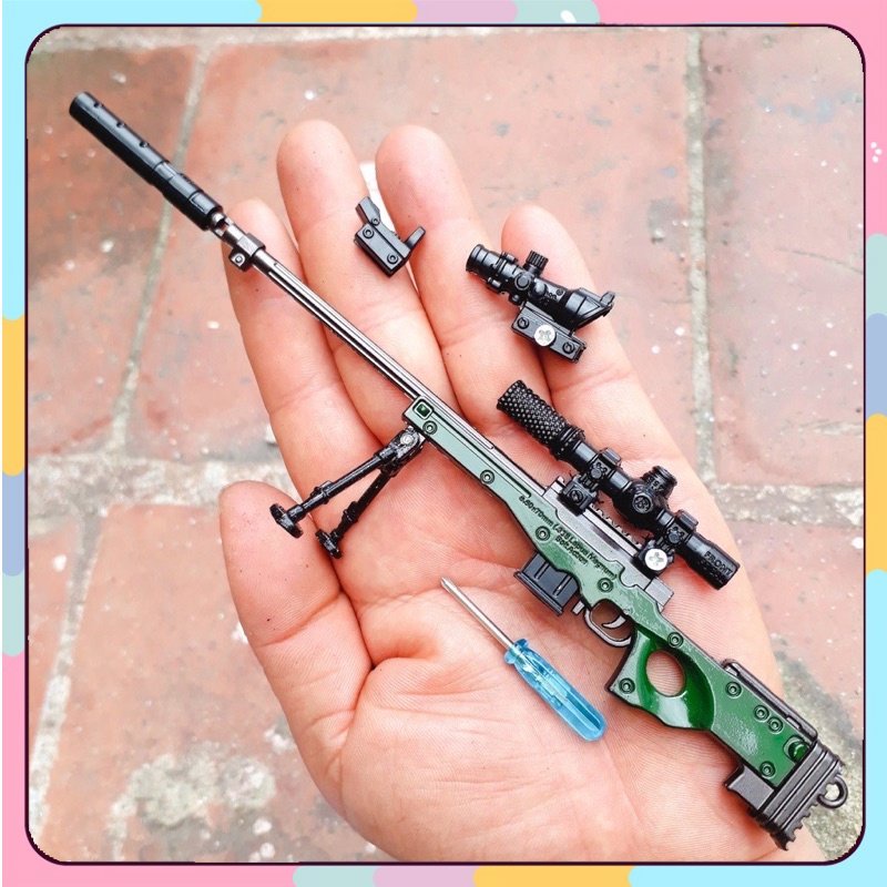 Mô hình kim loại lắp ráp AWM ốp Skin cực đẹp PUBG mini siêu đẹp dài 22cm mô hình trưng bày sưu tầm