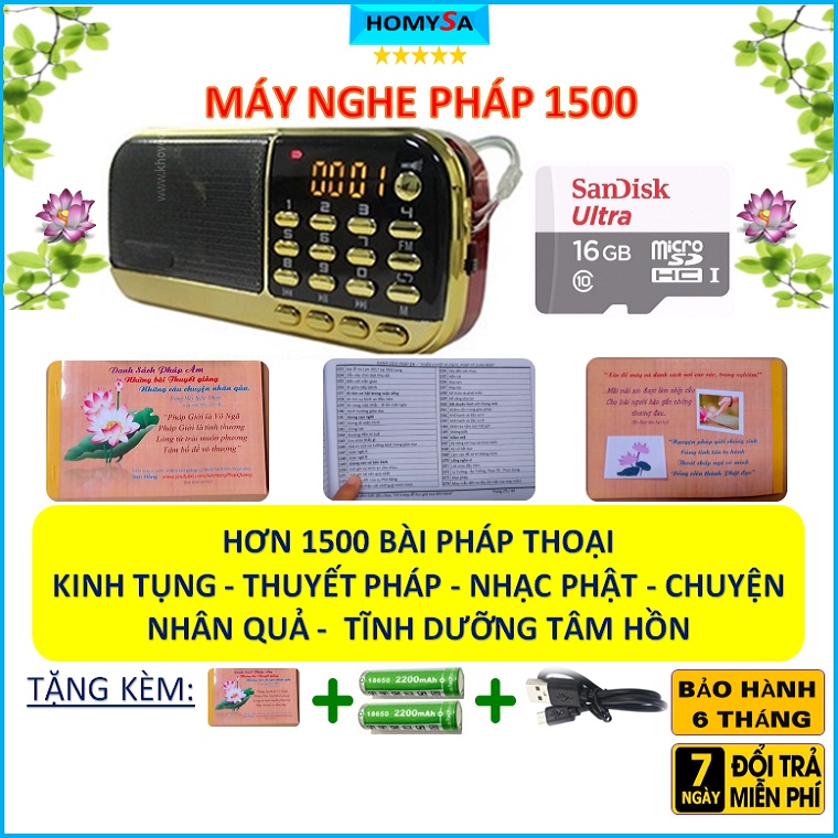 Máy nghe pháp kinh Phật - Loa đài niệm Phật CRAVEN Thẻ nhớ 16GB Hơn 1500 bài pháp thoại kinh nhạc thiền- Cr863 cr836s