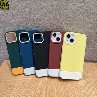 Ốp Điện Thoại Silicone Mềm Màu Tương Phản Chống Sốc Cho iPhone 14 14 Pro 13 Pro 12 12 Pro Max