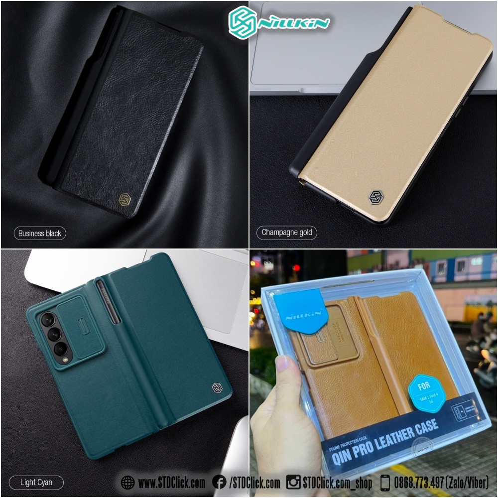 ỐP LƯNG SAMSUNG GALAXY Z FOLD 4 5G NILLKIN QIN CHÍNH HÃNG CÓ KHE GIỮ BÚT KÈM NẮP BẢO VỆ CAMERA