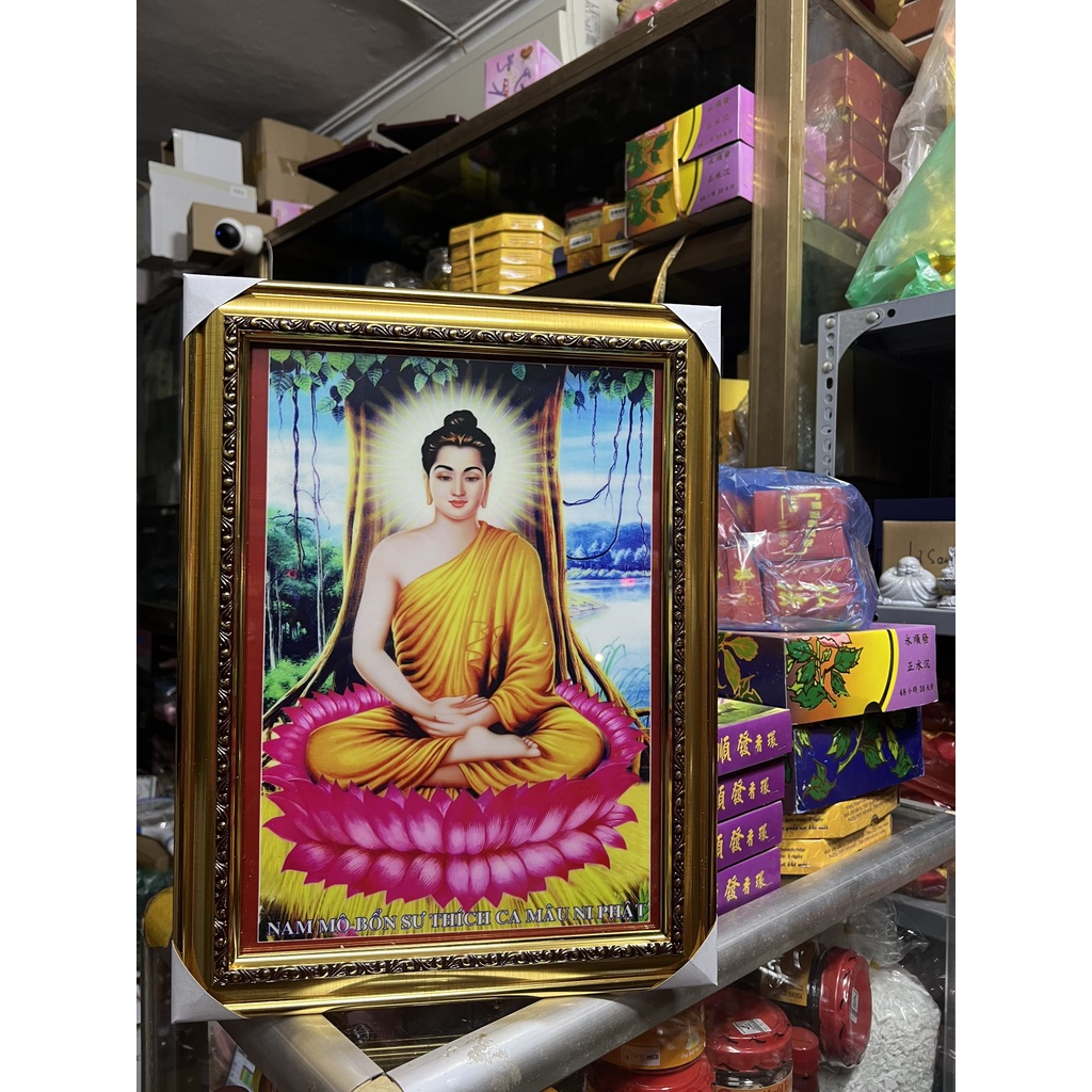 Tranh Phật Bổn Sư Thích Ca treo tường hoặc thờ cúng kích thước 40*30