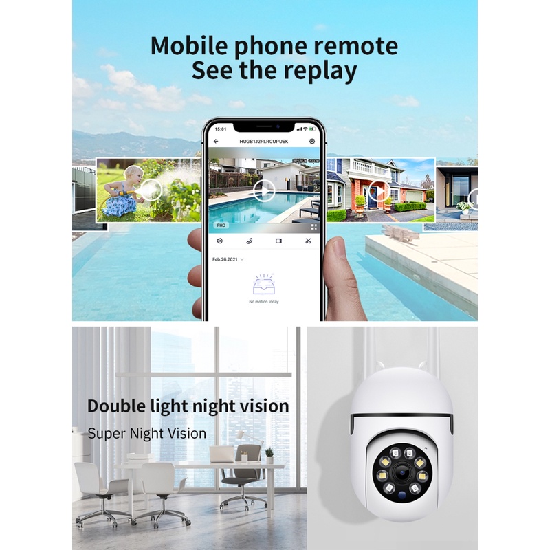 Hd 2.4G Wifi Ip 4x Zoom Camera Giám Sát Ngoài Trời Màu Tầm Nhìn Ban Đêm Con Người Phát Hiện An Ninh Camera Quan Sát Cho Bé màn Hình