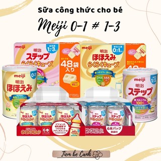 Sữa bột meiji dạng thanh, lon số 0-1 và 1-3 800gr nội địa nhật