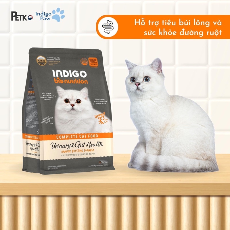Hạt Hữu cơ cho Mèo INDIGO 100% thịt thật và Rau củ quả 200g