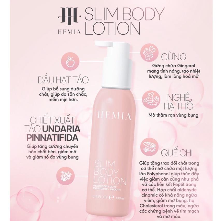 Kem Hủy Mỡ HEMIA - Siêu Phẩm Slim Body Serum Giúp Giảm Mỡ Các Vùng Bụng, Đùi, Bắp Tay, Chân