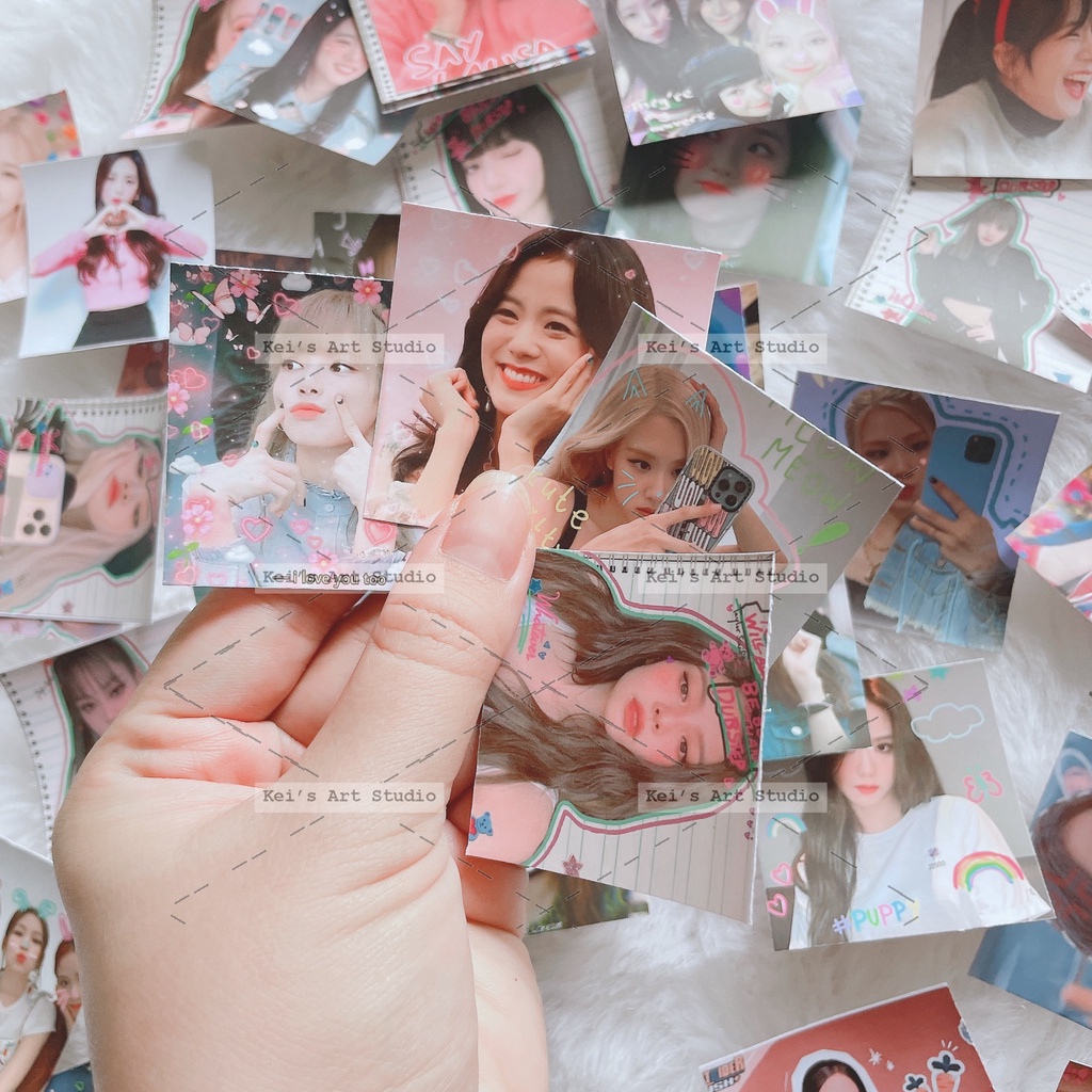 Nhận in theo yêu cầu - Set 100 cái tem niêm phong blackpink rosé, lisa, jennie, jisoo meme cute dễ thương vui nhộn