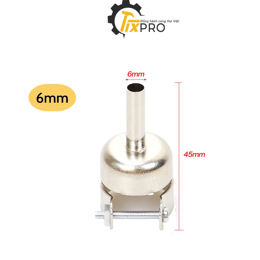 Đầu chụp khò 6mm có vít giữ cho trạm khò 898, 850, 852D 852D+, 950 850A đường kính 22mm