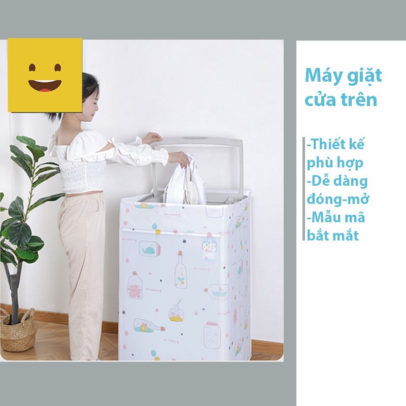 Tấm Phủ Máy Giặt Chống Ẩm, Chống Bụi Chất Liệu PEVA, Có Túi Hông 2 Bên Beejoo Official