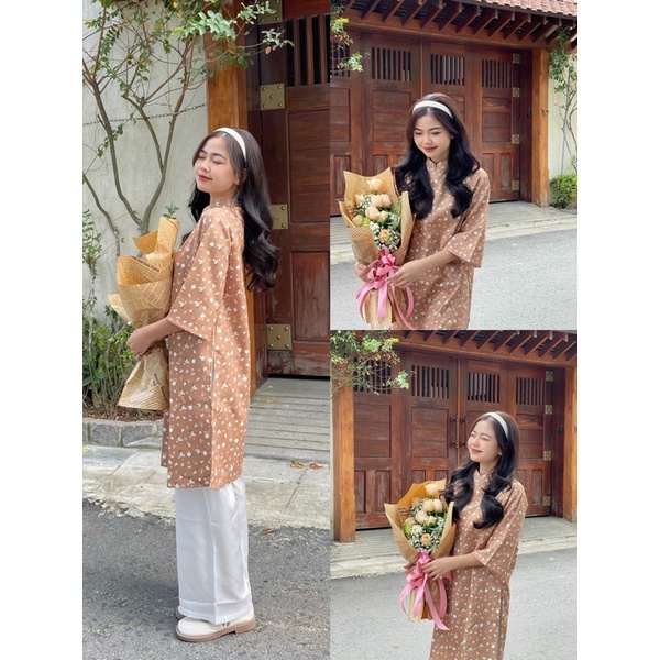 ÁO DÀI CÁCH TÂN HOA NHÍ KÈM QUẦN