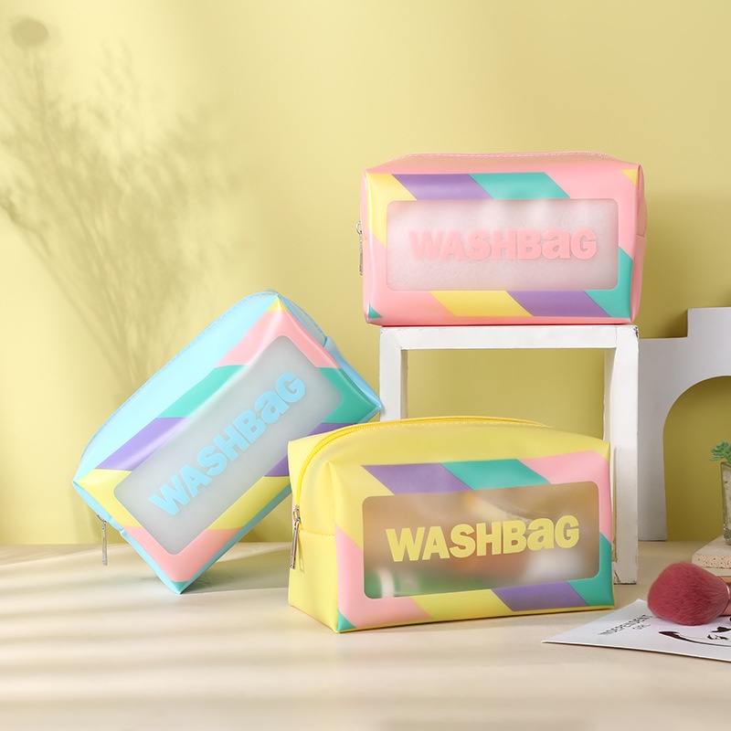 Túi Đựng Mỹ Phẩm Son Môi Dạng Vuông Trong Suốt Nhỏ Gọn Tiện Lợi