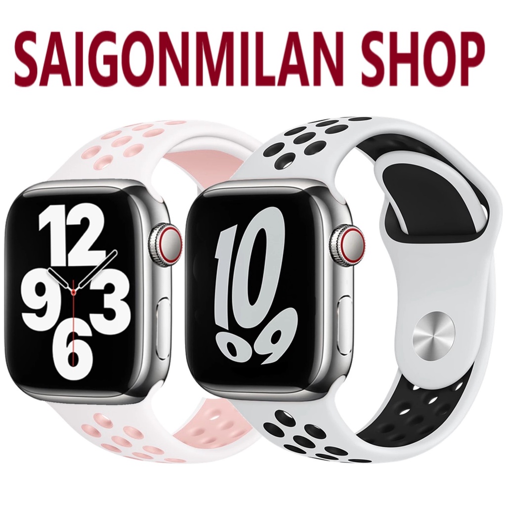 Dây Đeo Cao Su Chống Bẩn Nike Sport Apple Watch Series Pro/8/7/6/5/SE/4/3/2/1 Size 38-40-41-42-44-45-49mm
