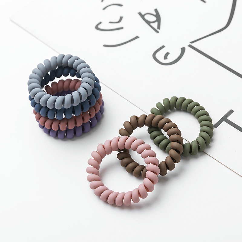 Thun buộc tóc lò xo chất liệu nhựa màu sắc mờ nhám chắc chắn với màu sắc phong cách Hàn Quốc - hqunh303 - H19